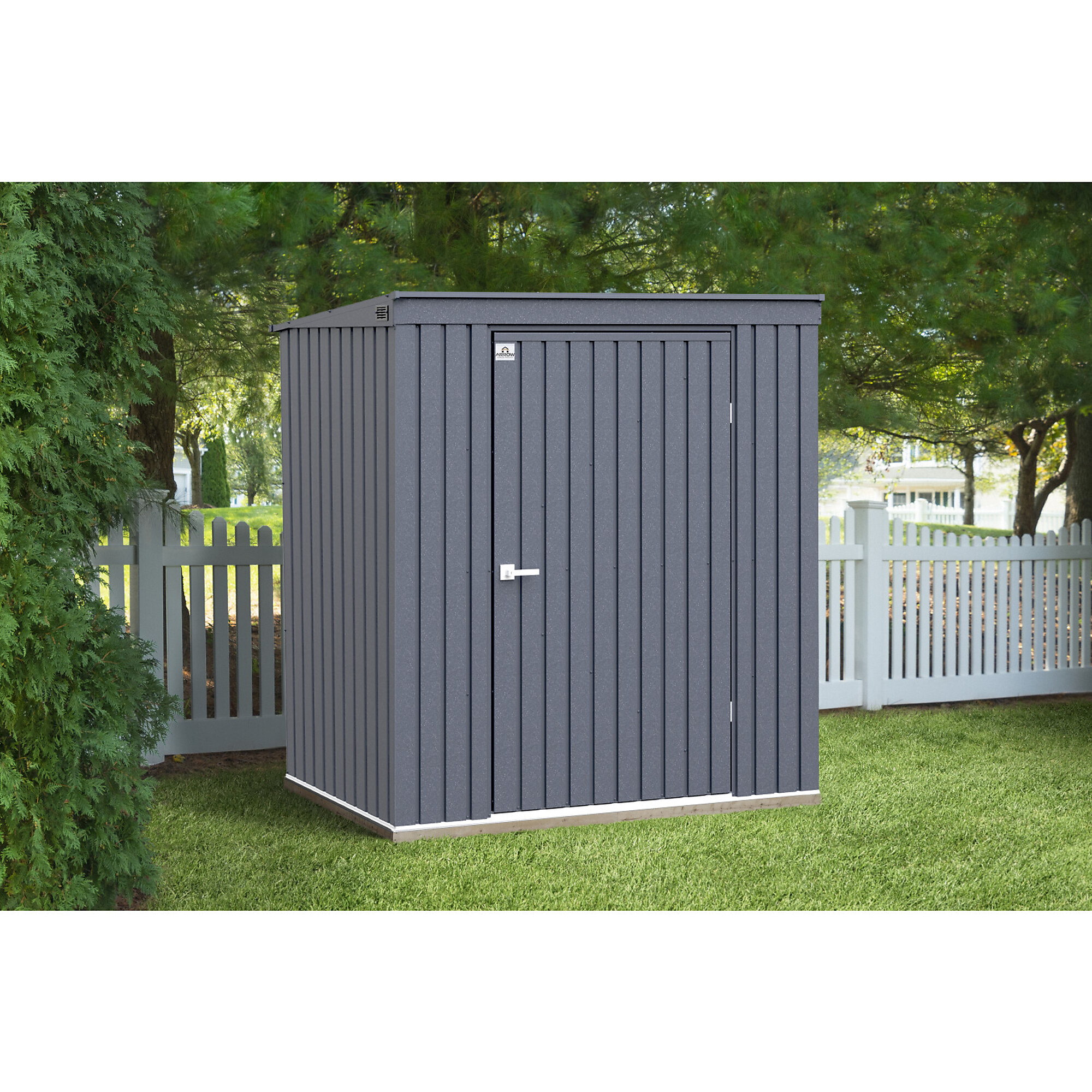 Arrow Storage Products, Elite Steel Shed 6x4 Anthracite EP64AN, Length 4 ft, Width 6 ft, Model# EP64AN